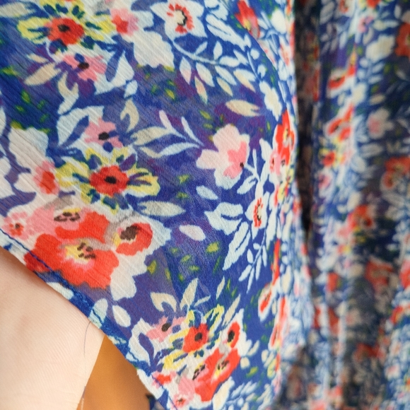 Plus Floral Flowy Sheer Blouse - Picture 10 of 14